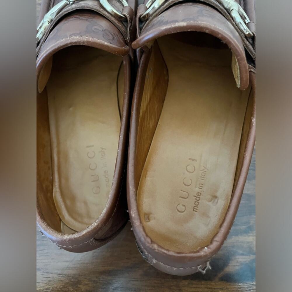 Gucci Brown Horse-bit loafer Signature Guccisima brown embossed GG leather - Picture 5 of 16